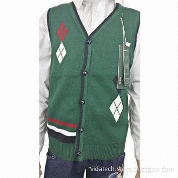 Kid's wool knitted vest, available in various sizes, styles, colors and fabrics